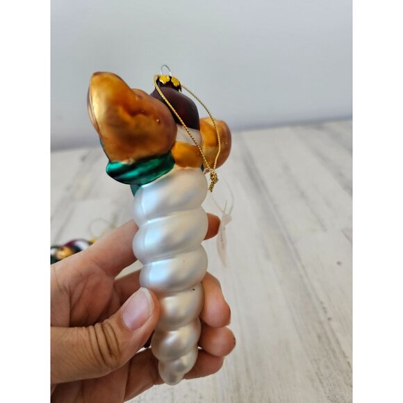 Kohls deer bear icicle ornament reindeer Xmas tree set lot - Picture 10 of 12